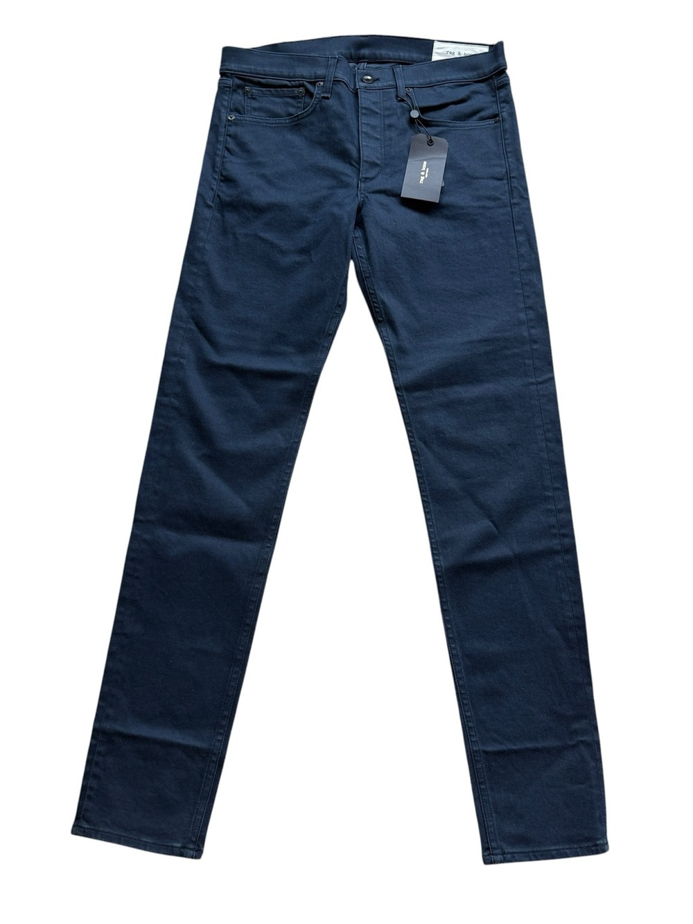 NWT Rag & Bone Fit 1 Extra Slim Coated Navy Stretch Jeans Mens 33x34 Designer
